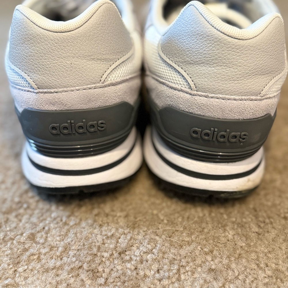 Adidas Men's White, Grey, and Green Sneakers - Picture 4 of 6